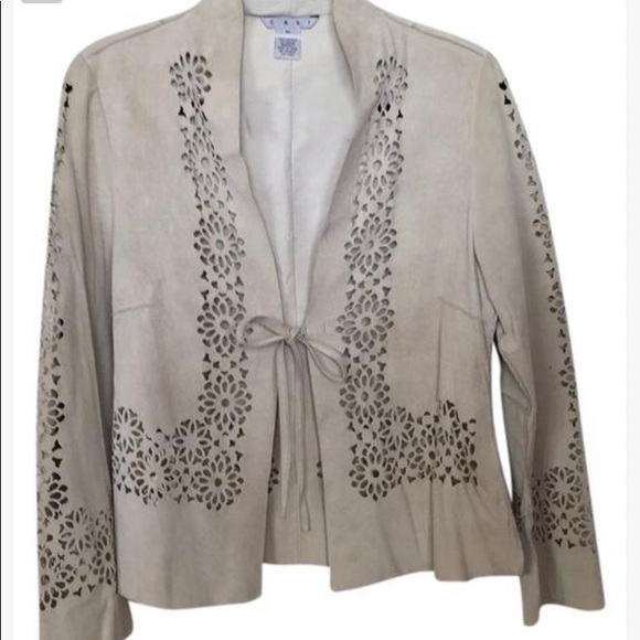 CAbi Jackets & Blazers - CAbi Leather Lazer Cut Blazer